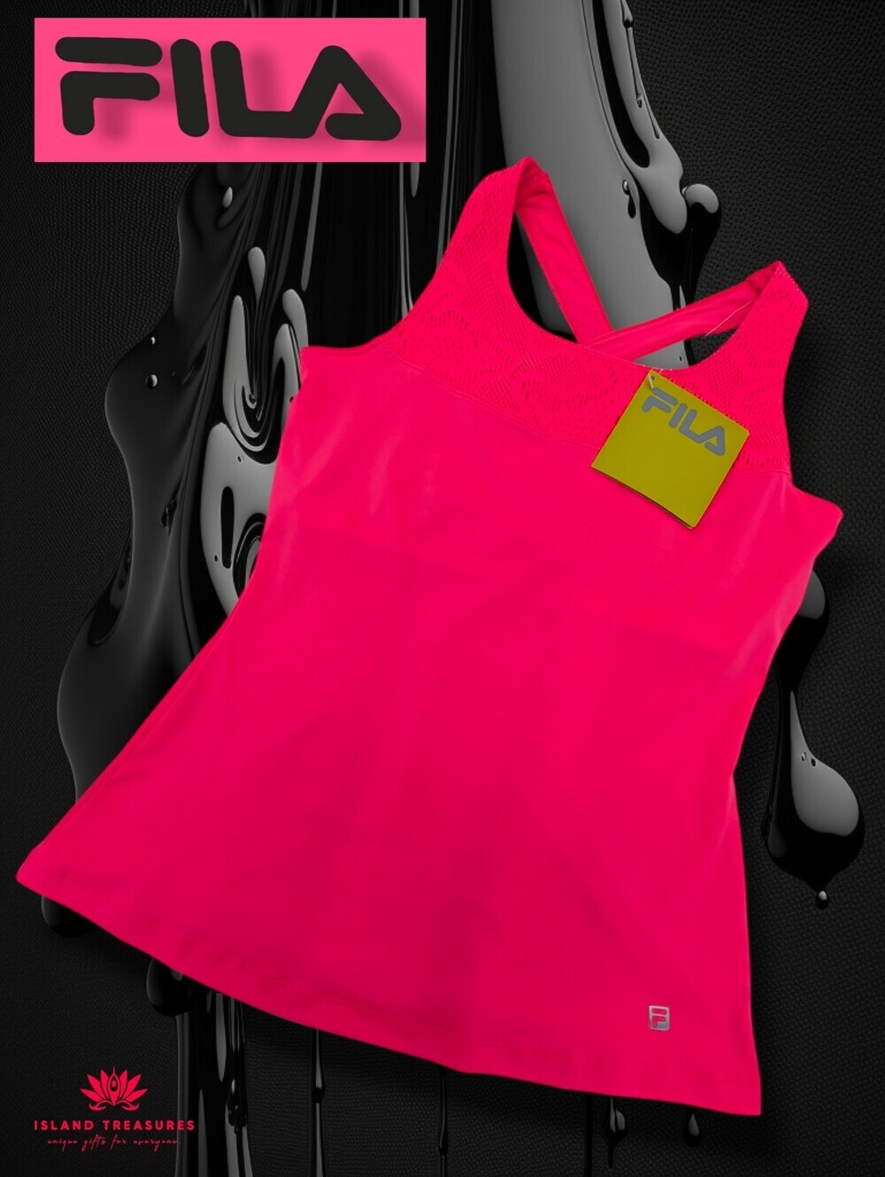 NWT Fila PerformaGuard Sz S Hot Pink Cross-Back Moisture Wick Athletic Tank Top